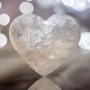 Clear‎ Quartz Crystal Heart Carving (#6)
